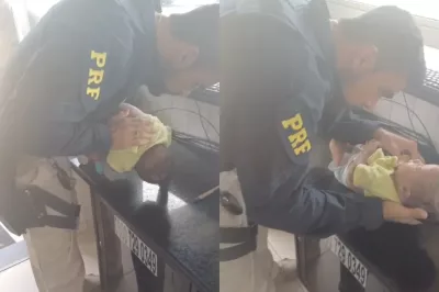 Policial rodoviário salva bebê engasgado em Feira de Santana