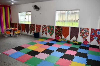 Vila do Aconchego traz cuidado integral para filhos de ambulantes durante os festejos no Carneirão