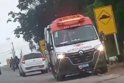 Motociclista é socorrido após acidente na BA-504, em Alagoinhas