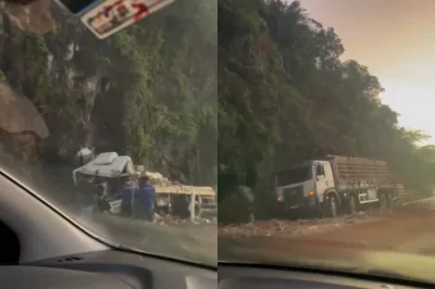 Motorista morre após colisão entre caminhões na BR-101 próximo à Cachoeira