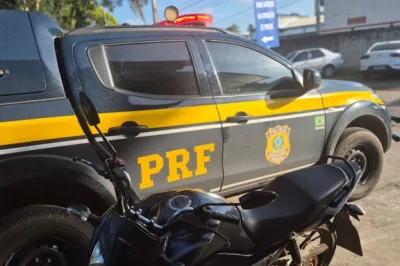 Moto roubada é recuperada pela PRF, apenas 40 minutos após o crime