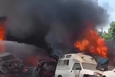 Incêndio destrói veículos em pátio da prefeitura de Livramento de Nossa Senhora