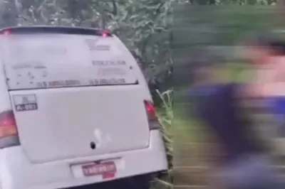 Pista molhada faz ônibus com estudantes do CPM Alagoinhas sair da estrada em Catu