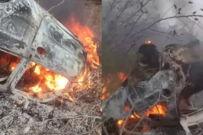 Carro pega fogo em trecho em trecho da BR-114 na Chapada Diamantina