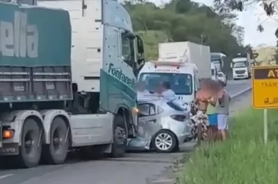 Mulher morre e duas pessoas ficam feridas em acidente na BR-101
