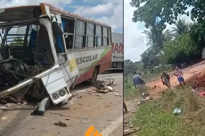 Colisão frontal entre ônibus e carreta deixa mortos e feridos na BR-116