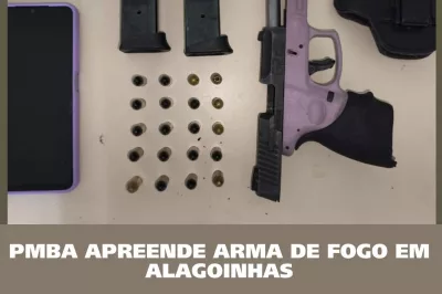 Polícia Militar apreende pistola 9mm e munições em blitz no centro de Alagoinhas