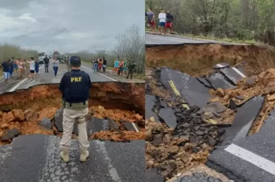 PRF alerta que trecho da BR-116 está totalmente interrompido após interdição por erosão severa