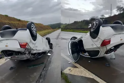Motorista capota veículo na BR-101, em Conceição do Jacuípe