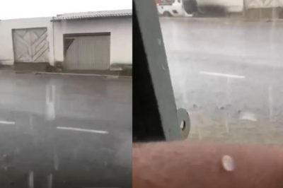 Chuva de granizo surpreende moradores de cidade baiana