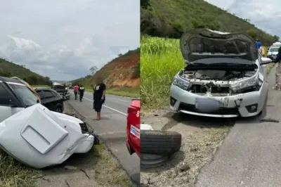 Colisão entre três carros e carreta deixa um morto e feridos na BR-116 no sudoeste baiano