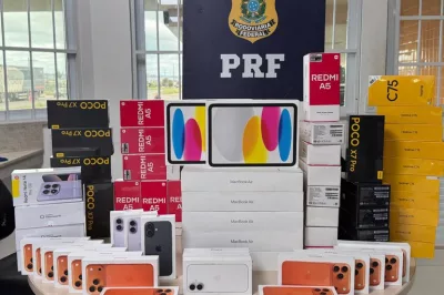 PRF apreende 64 produtos eletrônicos de origem irregular durante fiscalização na BR-116