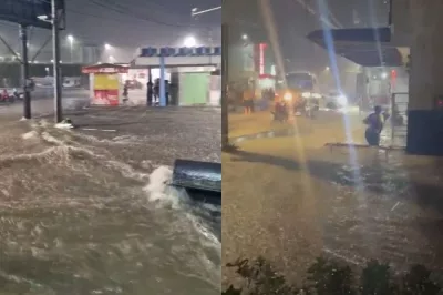 Fortes chuvas causam alagamentos e crateras em Alagoinhas