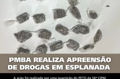 PMBA realiza apreensão de drogas no bairro Timbó, em Esplanada