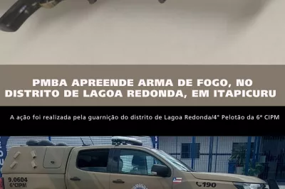 Polícia Militar apreende arma de fogo no distrito de Lagoa Redonda, em Itapicuru