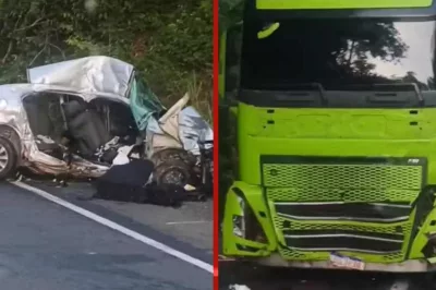 Colisão entre carro e caminhão deixa três mortos na BR-110, em Catu
